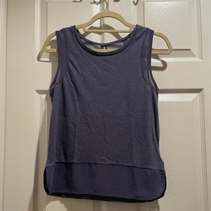 Light Navy Blue Blouse with Semi-Sheer Touches